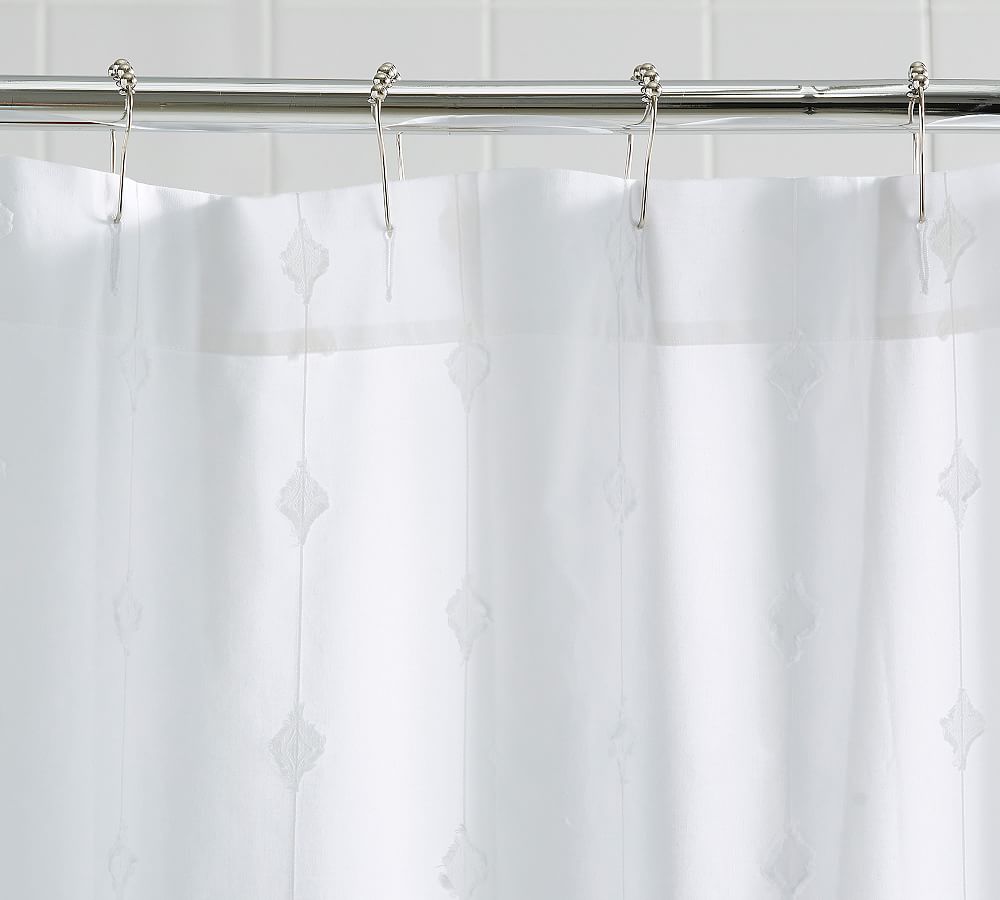 Linden Jacquard Cotton Shower Curtain | Pottery Barn