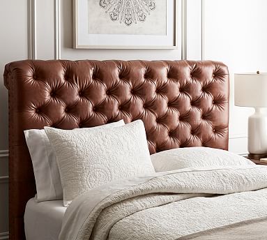 Pottery barn outlet leather bed