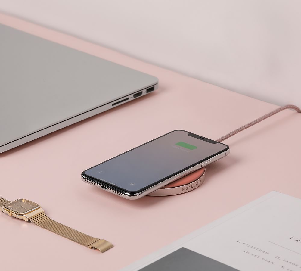 Leather Color Blocked Wireless Charging Pad Pottery Barn