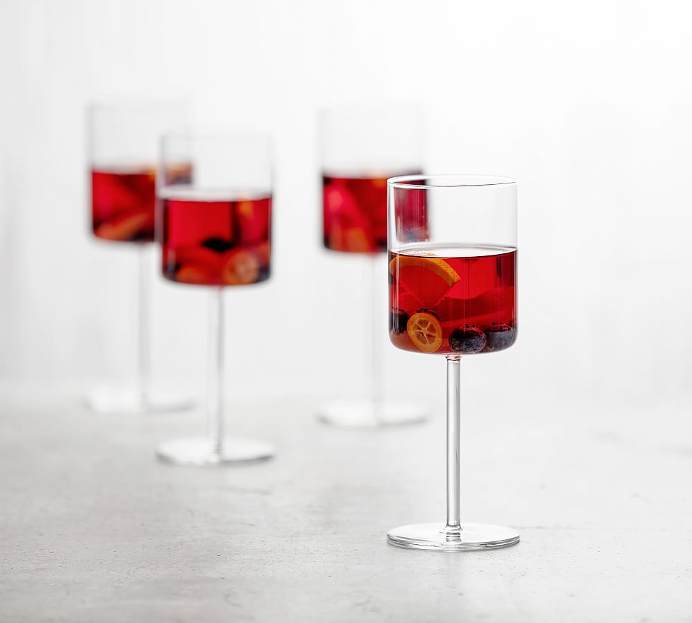 Red Wine Glass with Center Marble Stem