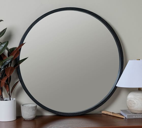 Parson Round Wood Mirror 34" Pottery Barn