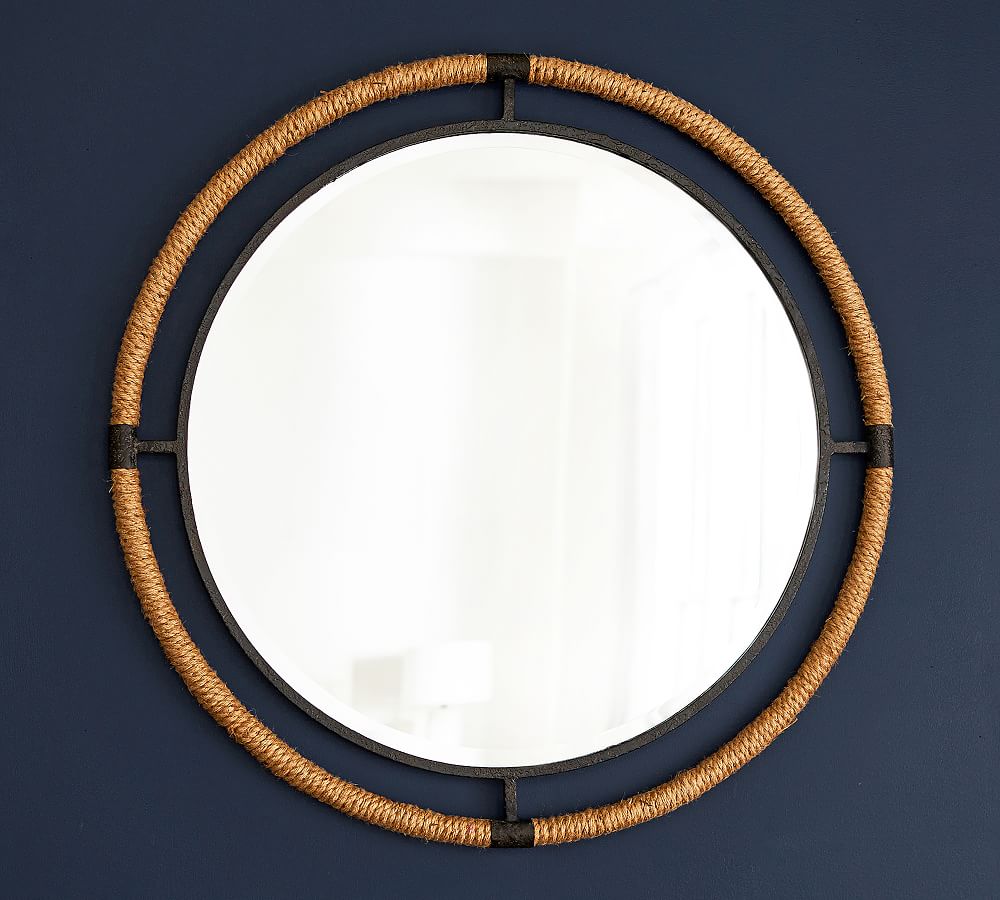 Starrett 36&quot; Round Iron &amp; Rope Frame Wall Mirror