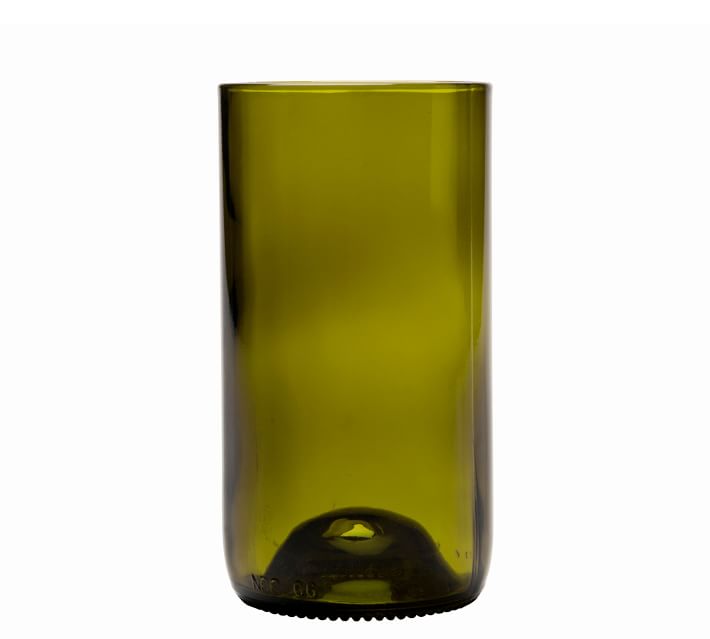 Green Flat Bottom 12oz Recycled Wine Bottle Glasses – Wine Punts