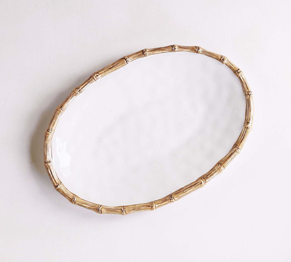 Bamboo Outdoor Melamine Oval Platter