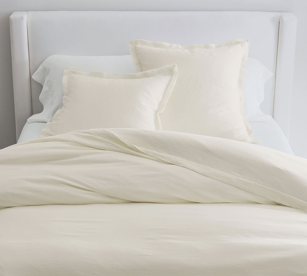 Belgian Flax Linen Double Flange Duvet Cover & Shams