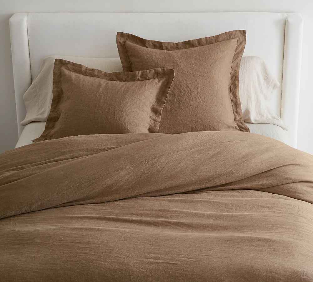 Belgian Flax Linen Duvet Cover - King (Color: Toffee)