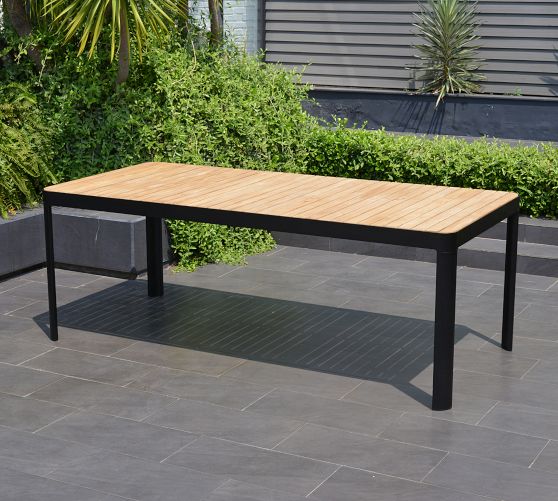 Talavera Outdoor Teak Rectangular Dining Table Pottery Barn