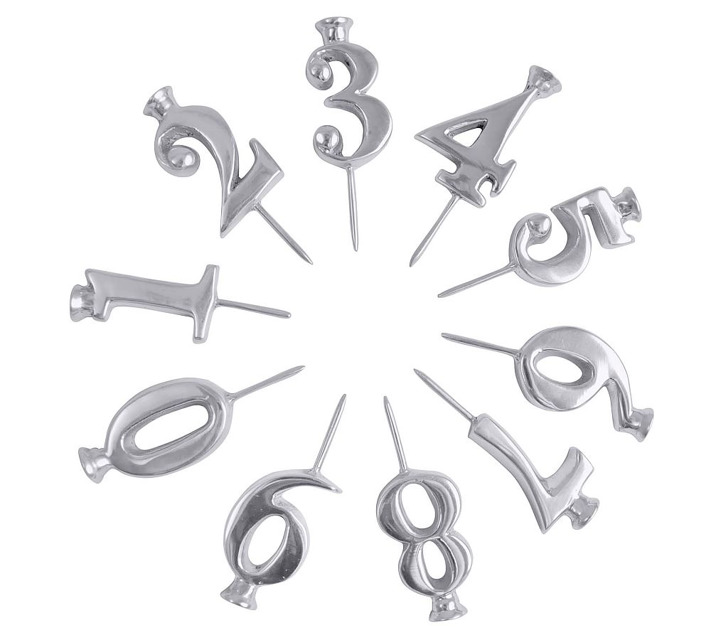Numbered Recycled Aluminum Birthday Candleholders - Set of 10
