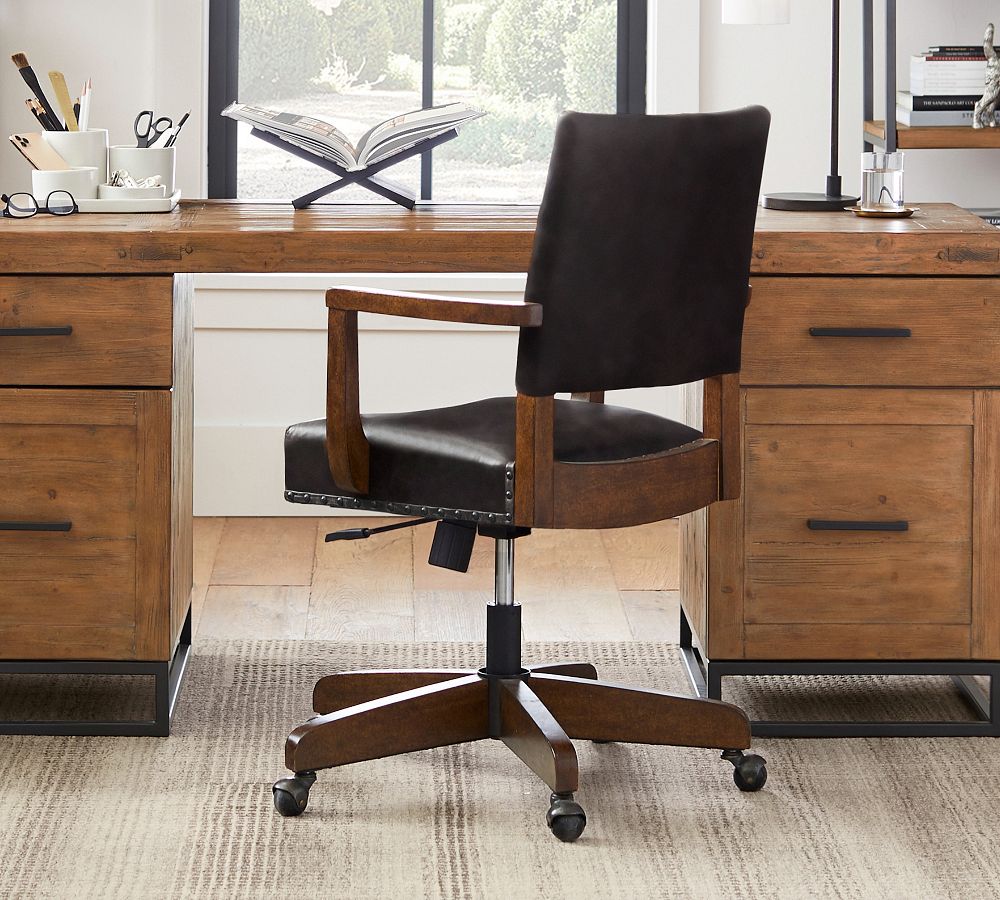 Manchester Leather Swivel Desk Chair