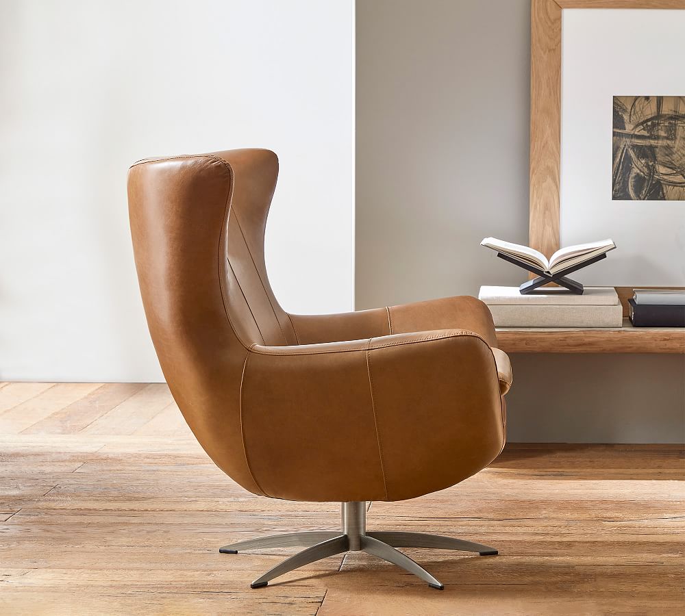 Wells leather best sale swivel desk chair