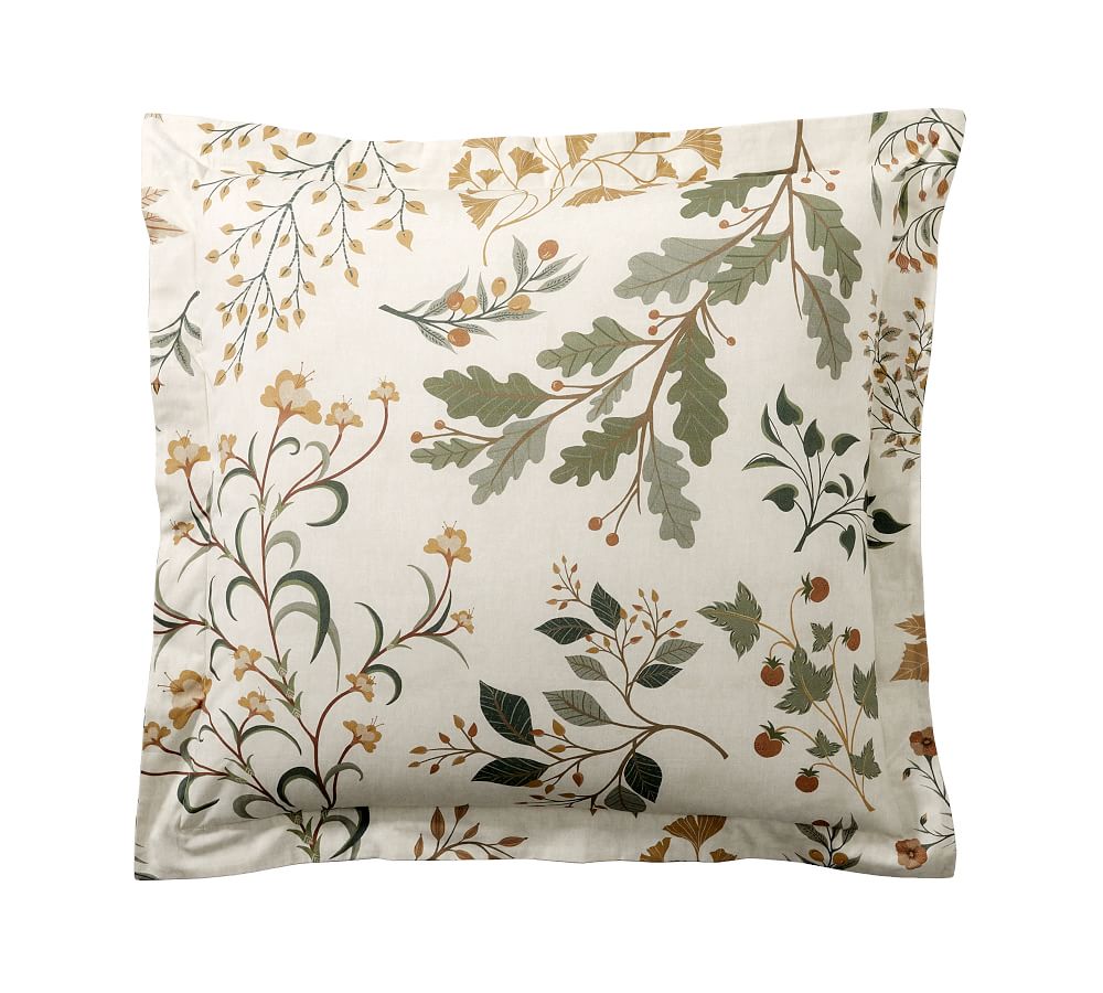 Euro Shams- Autumn Botanical Percale Sham (Set of 3)