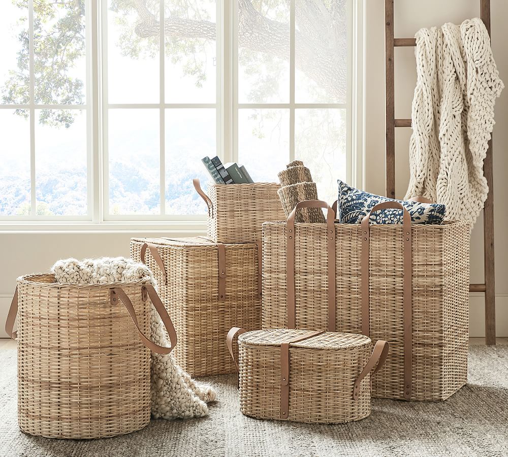 WOVEN STORAGE BASKET, Woven Sisal Basket, Organizing Beach and