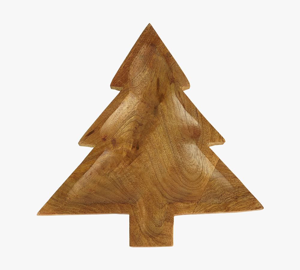 Mango Wooden Christmas Tree Tray Pottery Barn