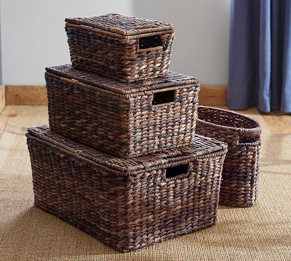 Havana Handwoven Seagrass Lidded Baskets