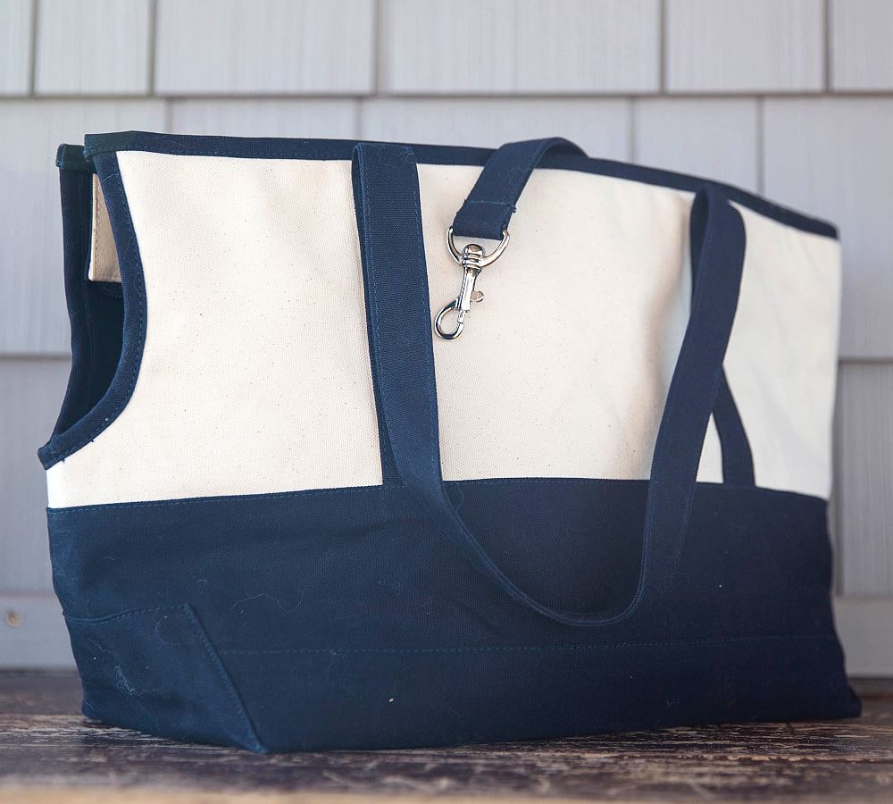 Navy Canvas Pet Carrier Pottery Barn