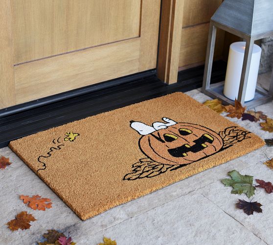 Peanuts™ Snoopy™ Pumpkin Doormat | Pottery Barn