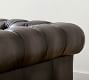 Chesterfield Roll Arm Leather Chaise Sectional (90&quot;)