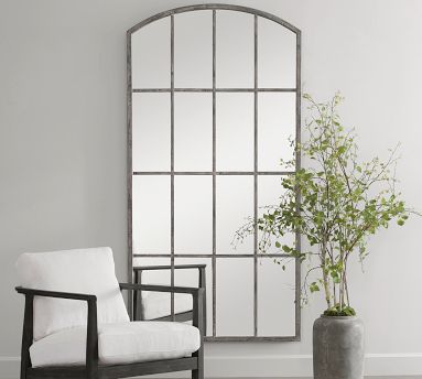 Eva Arch Windowpane Floor Mirror | Pottery Barn