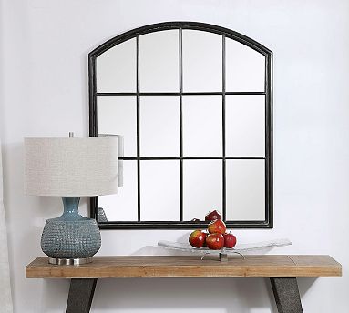 Madalynn Arch Windowpane Wall Mirror | Pottery Barn