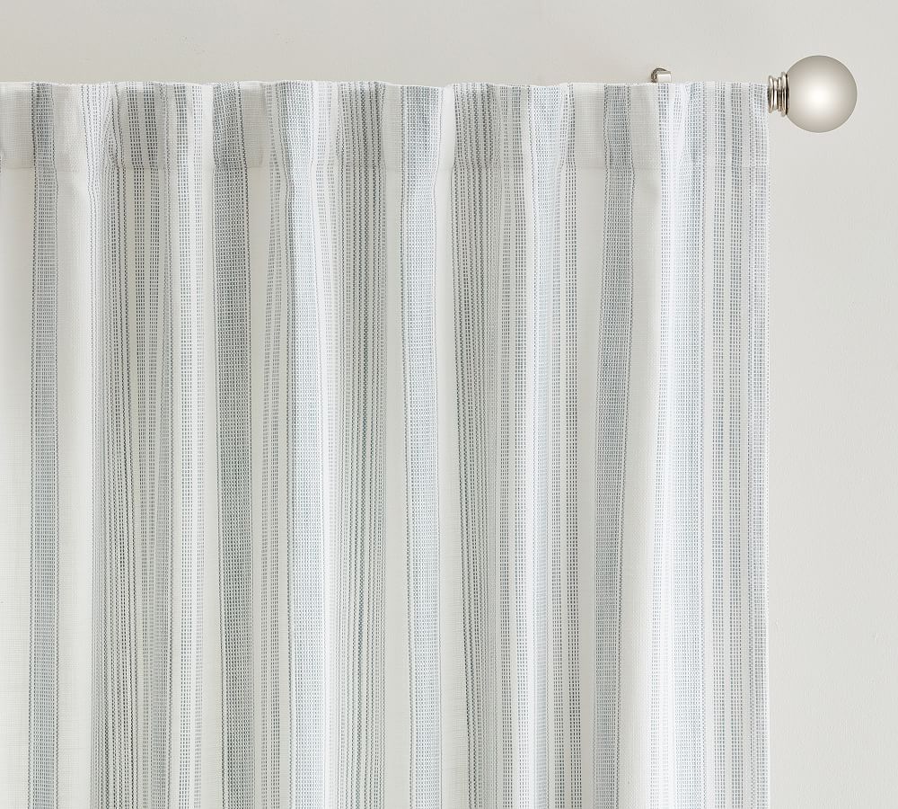 Hawthorn Striped Cotton Rod Pocket Curtain