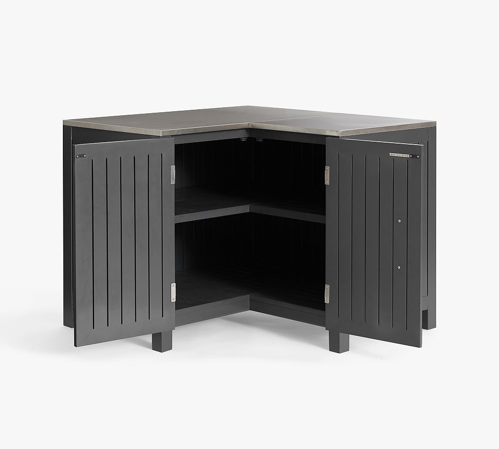 Indio Metal Outdoor Kitchen Corner Cabinet | Pottery Barn