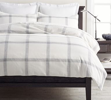 Windowpane Cotton Duvet Cover | Pottery Barn