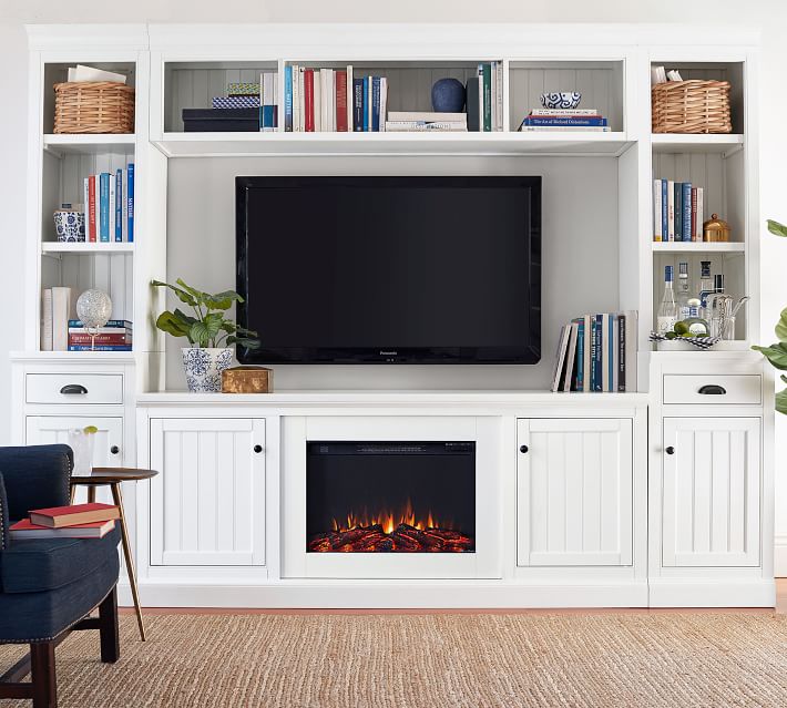 Pottery barn cabinets living shop room