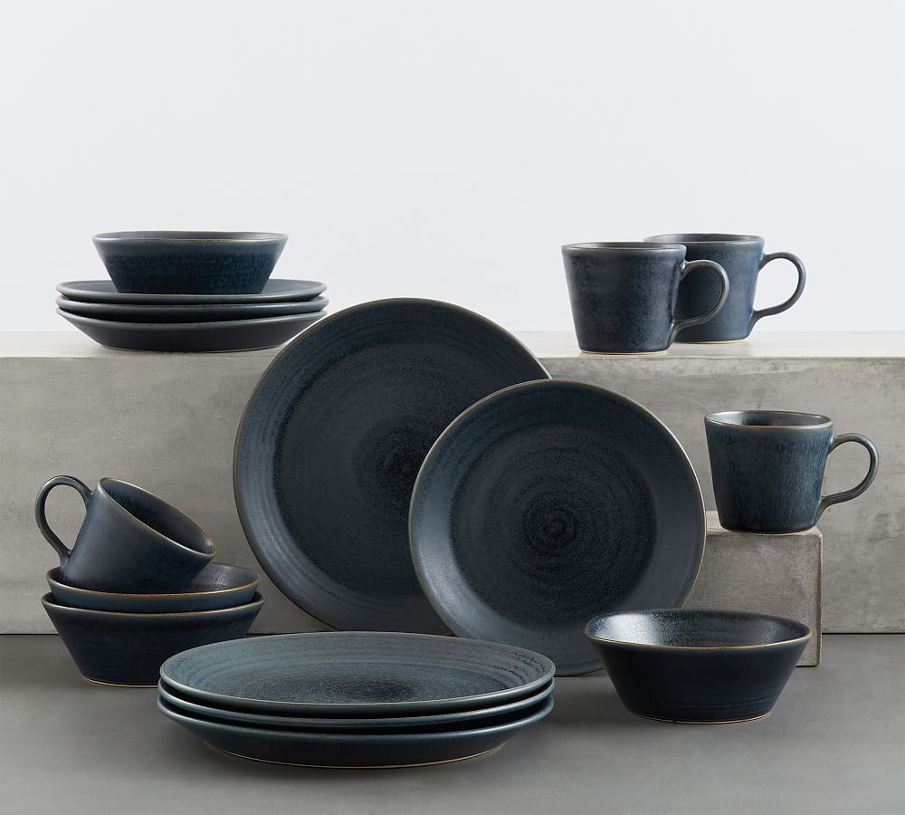 Larkin Reactive Glaze Stoneware 16-Piece Dinnerware Set