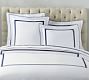 Morgan Banded 400-Thread-Count Organic Percale Duvet Cover