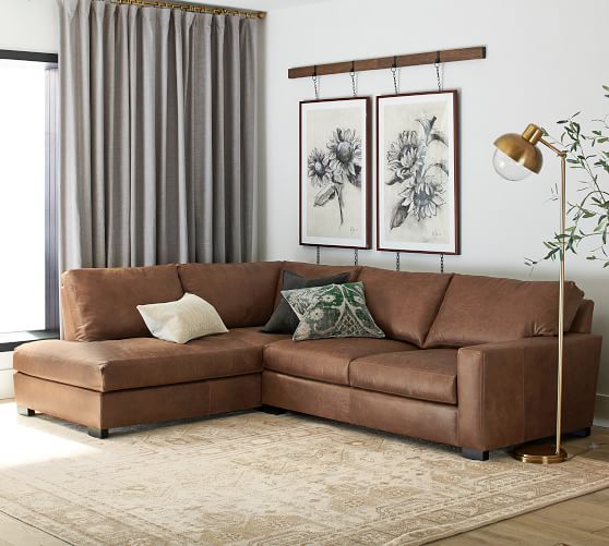 Pottery barn outlet sectional leather