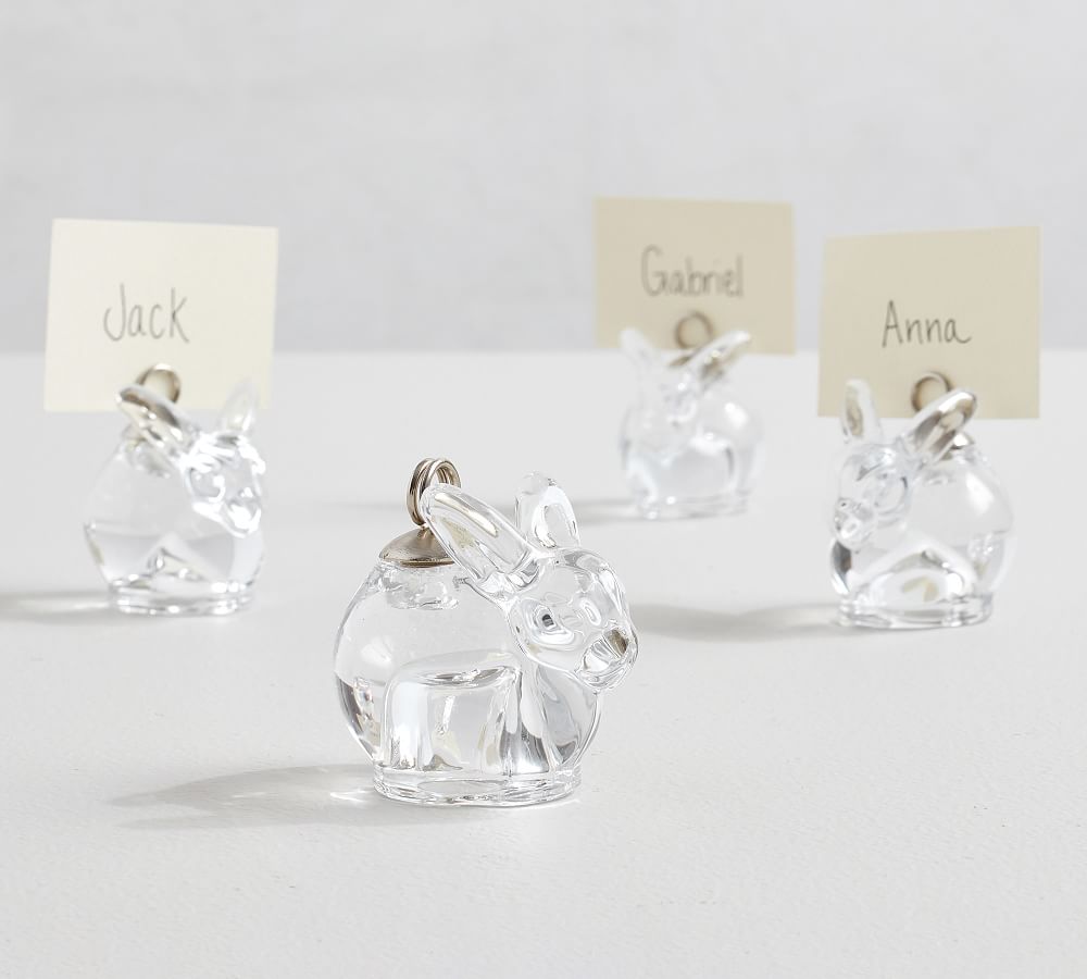 Grace Glass Bunny Place Card Holders, Set of 4