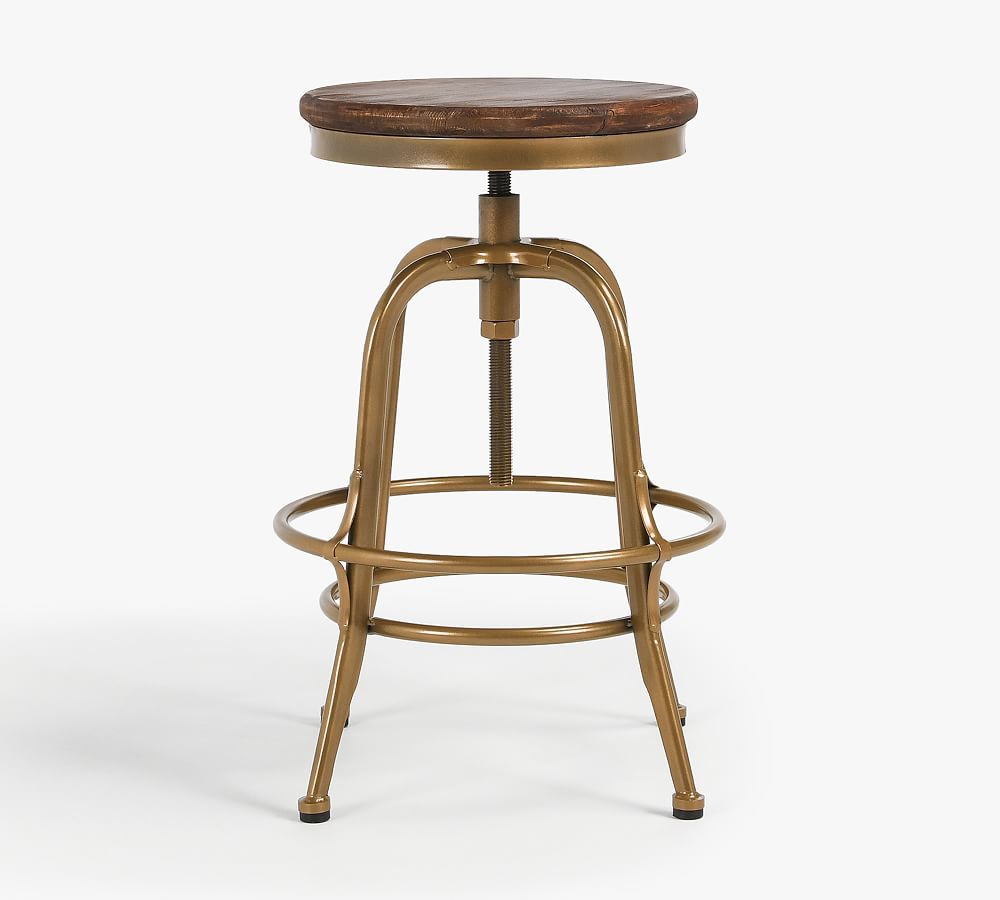 Leary Reclaimed Wood Swivel Counter Stool