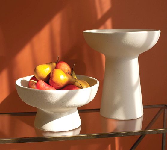 Modern Ceramic Footed Bowl Pottery Barn