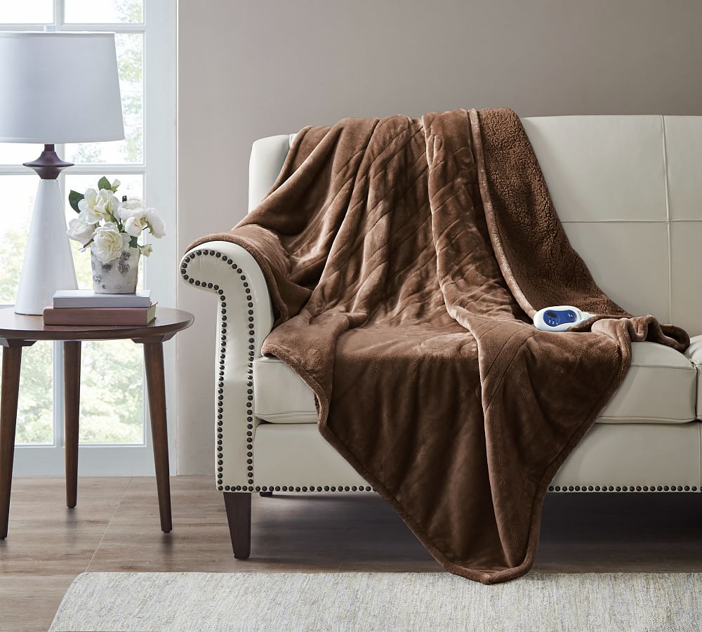 Beautyrest® Heated MicrolighttoBeber Throw Blanket Pottery Barn