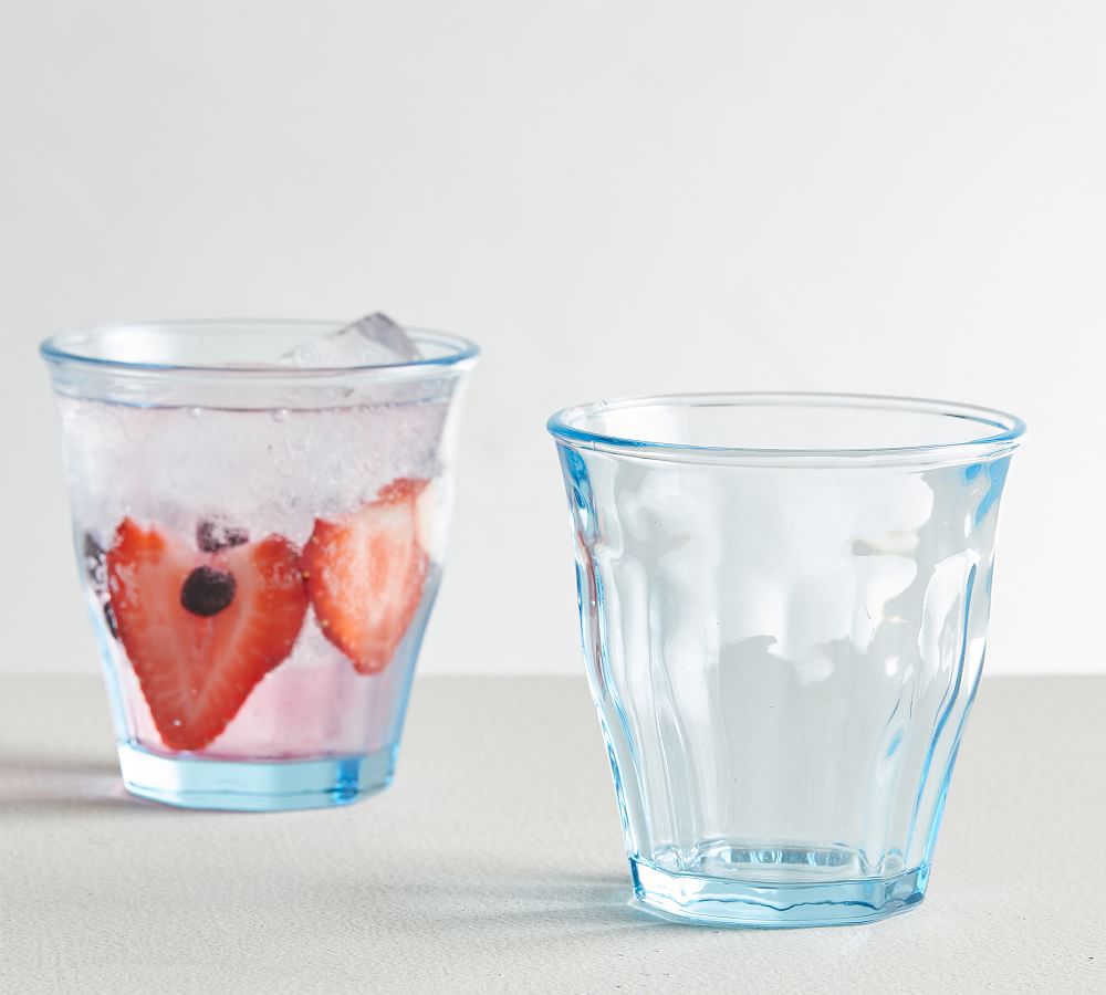 Colored Bistro Glass Tumblers, Set of 6