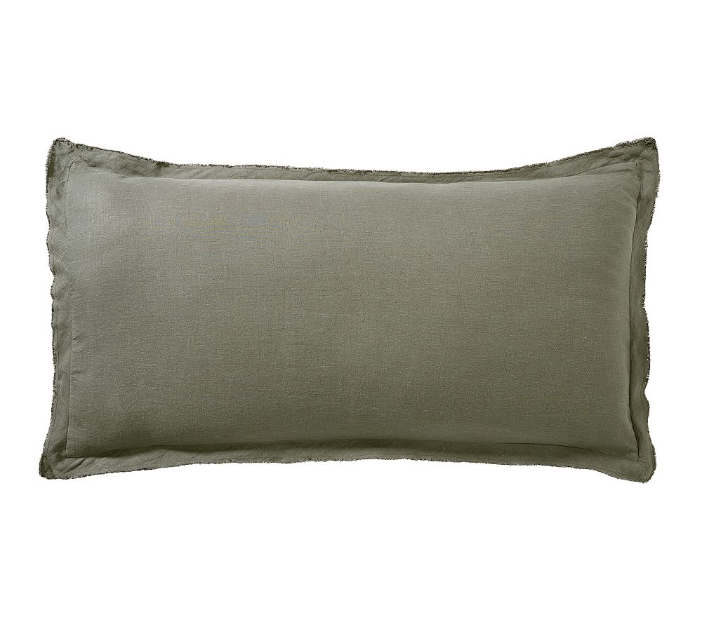 Loden, King-Belgian Flax Linen Double Flange Sham (Set of 2)