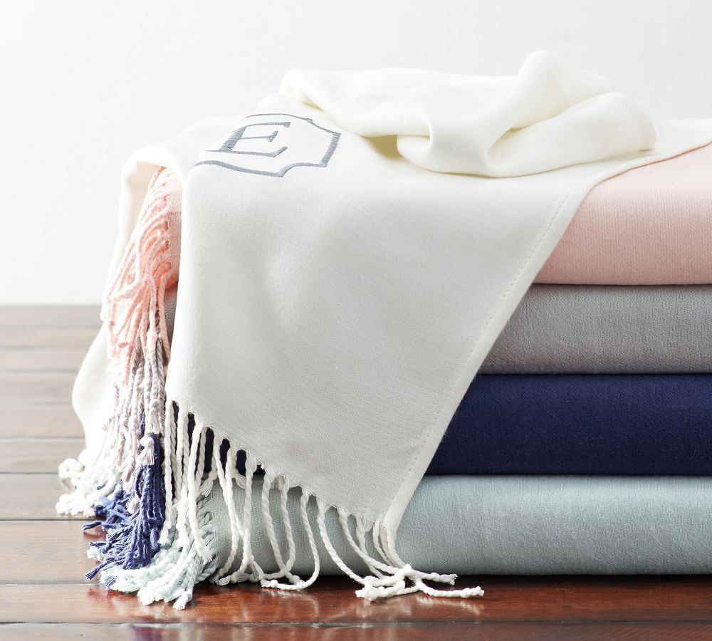 Personalized Oversized Throw Blanket, Ivory