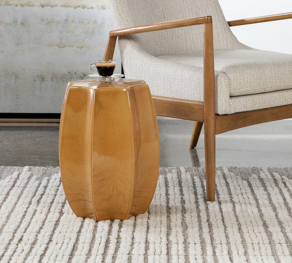 Stewart Outdoor Ceramic Accent Table Pottery Barn