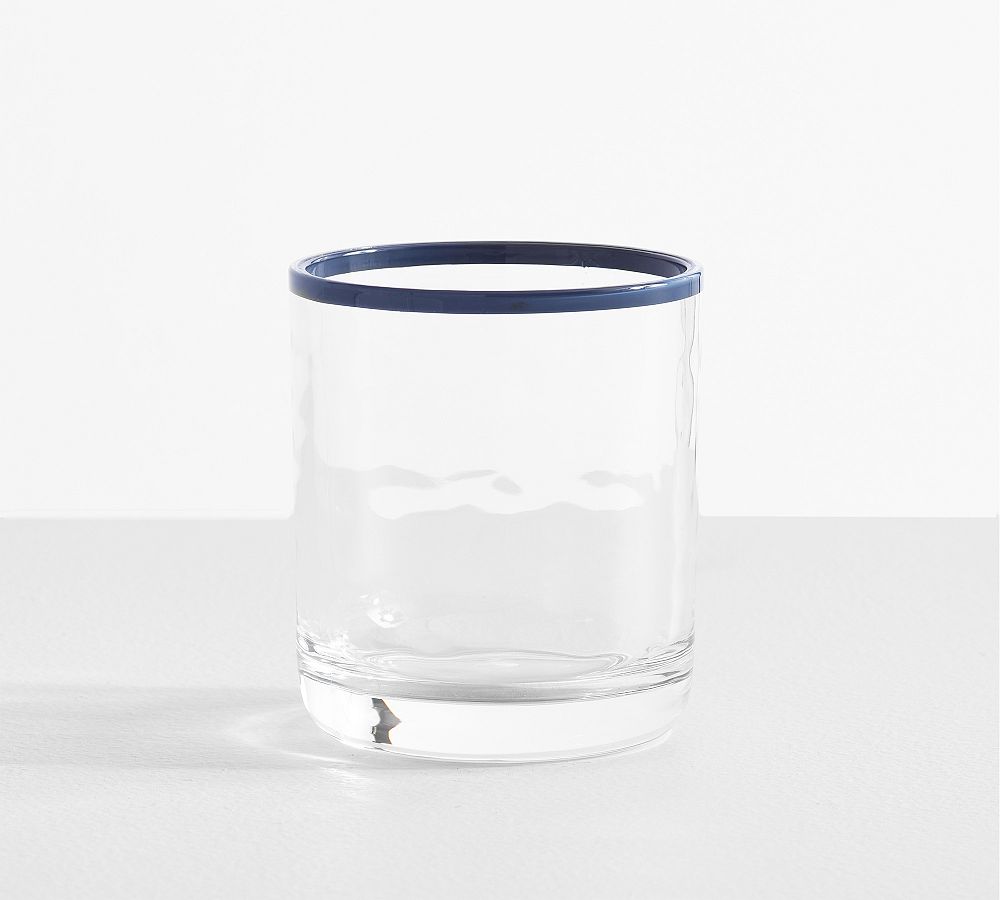 Stripe Rim Acrylic Drinking Glasses