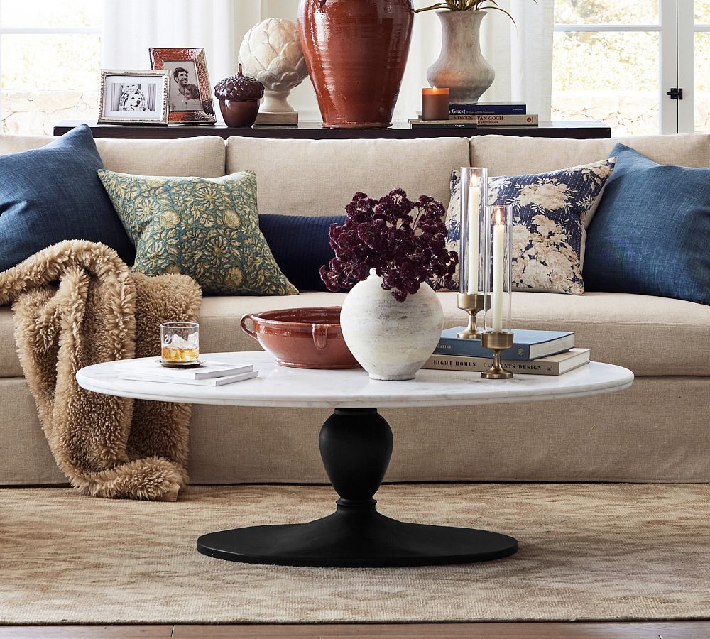 Chapman Oval Marble Coffee Table (52&quot;)