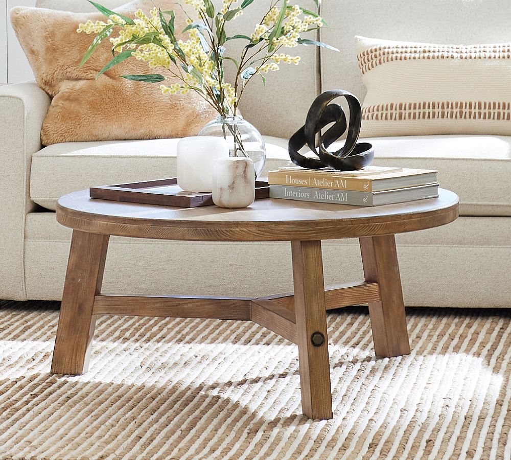 Rustic Farmhouse Round Coffee Table (44&quot;)