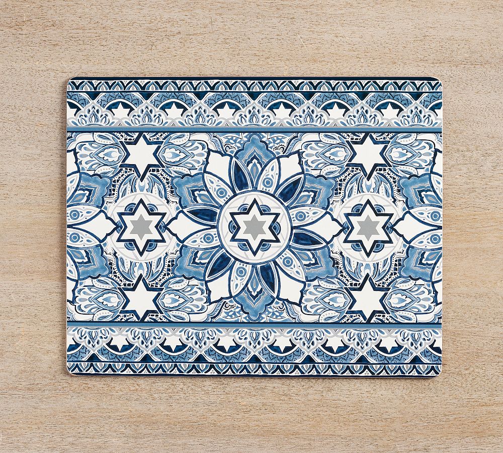 Hanukkah Medallion Cork Placemats Set of 4 Pottery Barn