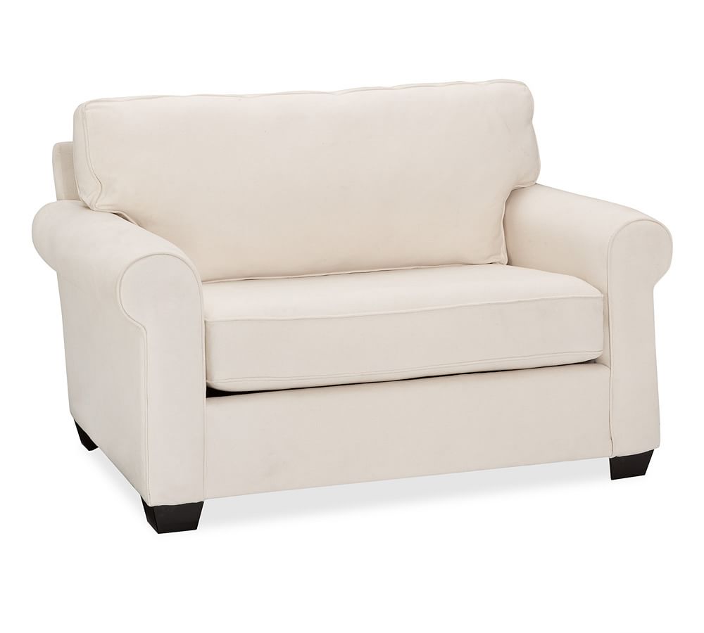 Buchanan Roll Arm Upholstered Twin Sleeper Sofa with Memory Foam Mattress