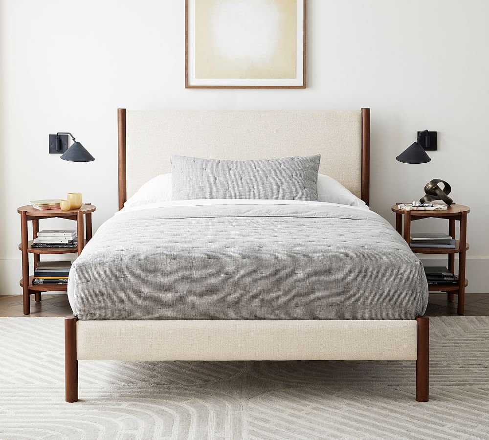 Modern show wood bed deals west elm