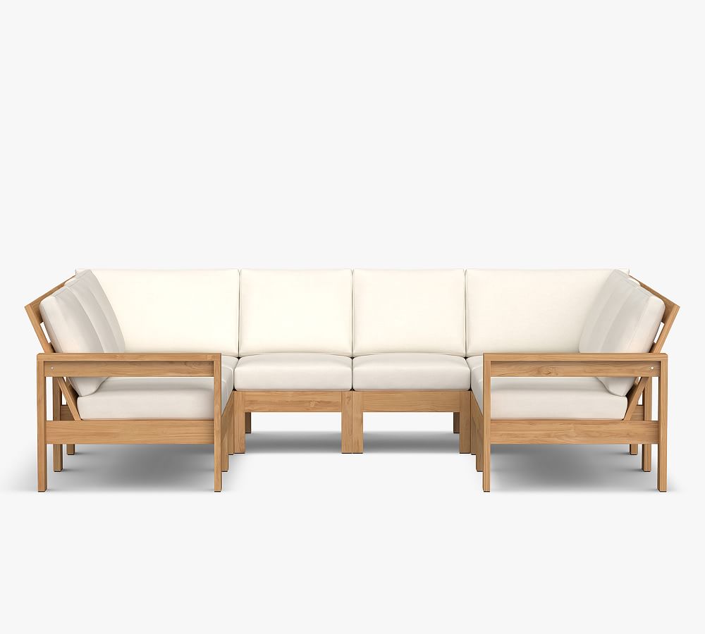 Malibu Teak 8-Piece U-Shaped Outdoor Sectional