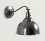 Metal Bell Curved Arm Sconce