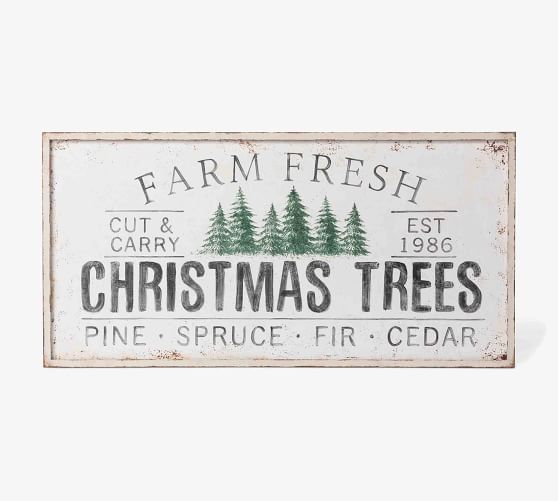 Christmas Trees Vintage Wall Art Pottery Barn