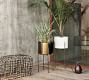 Isa Modern Planter With Stand - White/Brass