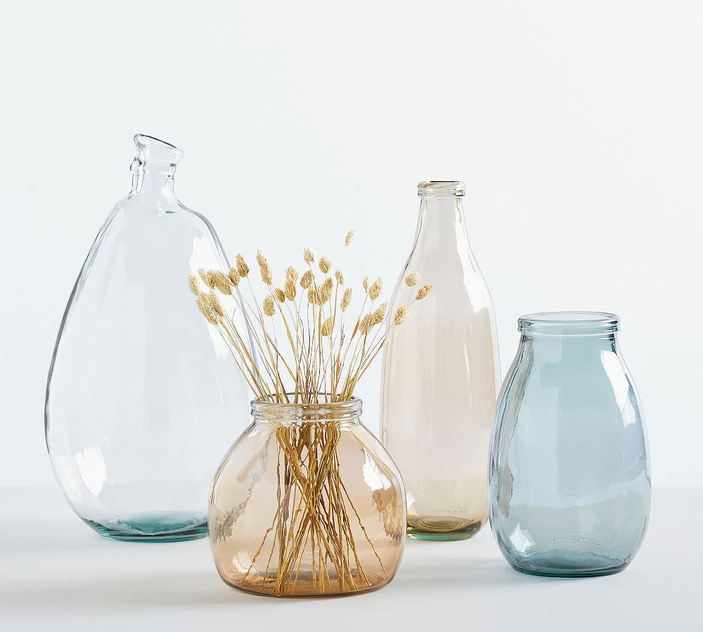 Clear Recycled Glass Balloon Vase Collection