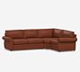 Pearce Roll Arm Leather 3-Piece Wedge Sectional (125&quot;)